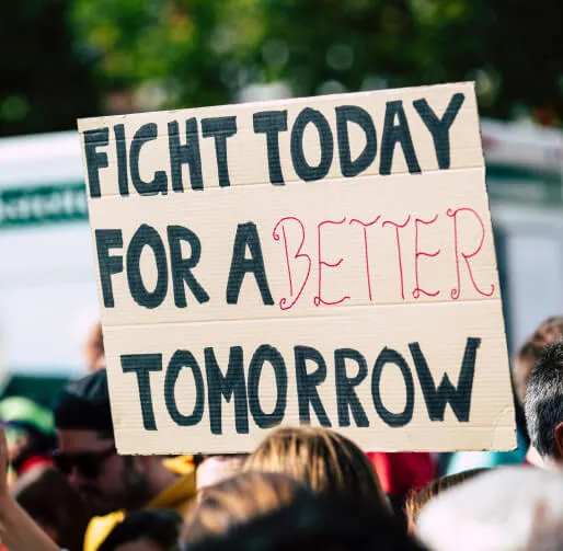 Supporters rallying for a better tomorrow